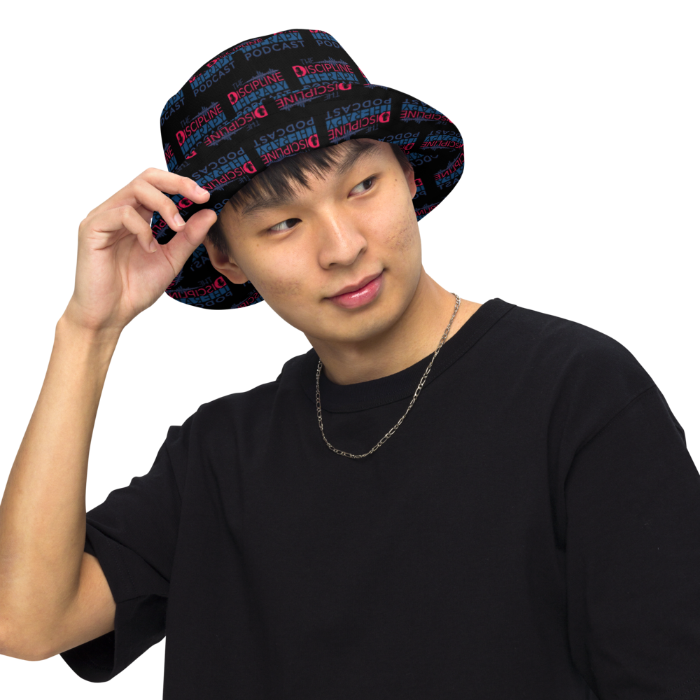 Black ' Discipline Therapy' Reversible bucket hat