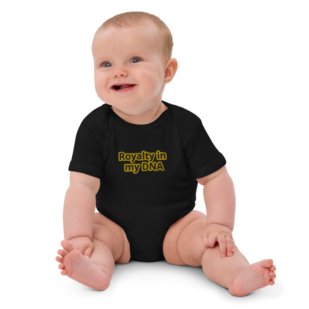 Organic cotton "royalty in my DNA" baby bodysuit