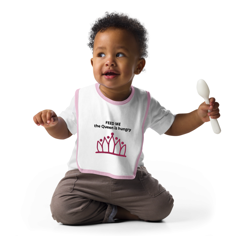 'FEED ME...' Embroidered Baby Bib