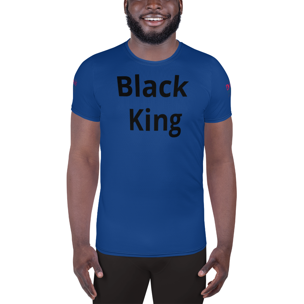 All-Over Print Men's 'Black King' Athletic T-shirt