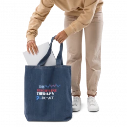 Organic denim tote bag