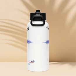 Stainless steel water bottle with a straw lid