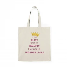 "I AM" Girls Natural Tote Bag
