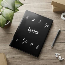 Lyrics Black Hardcover Notebook with Puffy Covers