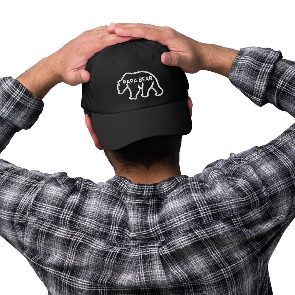 "Papa Bear" Classic Matching Family Hat  - Mama, Little, and Baby Bear Also Available - 100% Cotton Twill