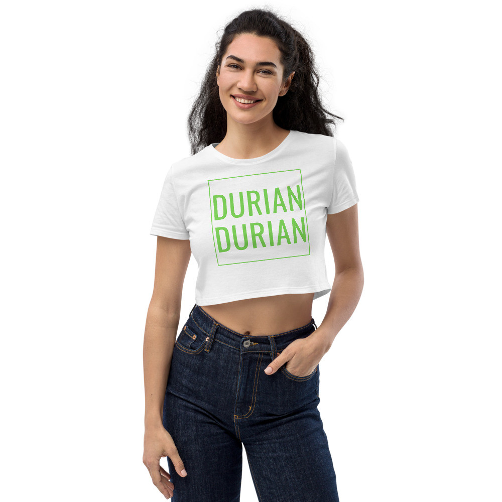 Durian Durian Green Letters Organic Crop Top