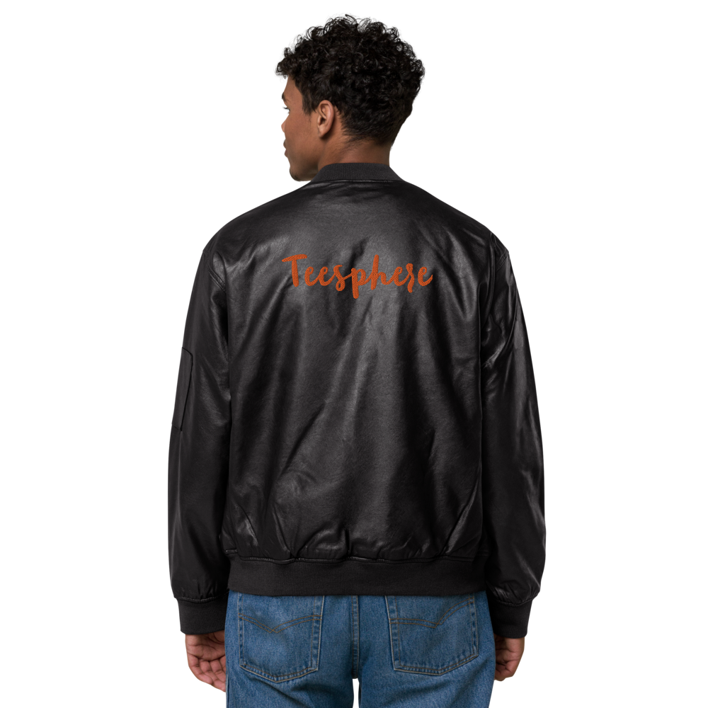 Teesphere : Men's Premium Leather Bomber Jacket