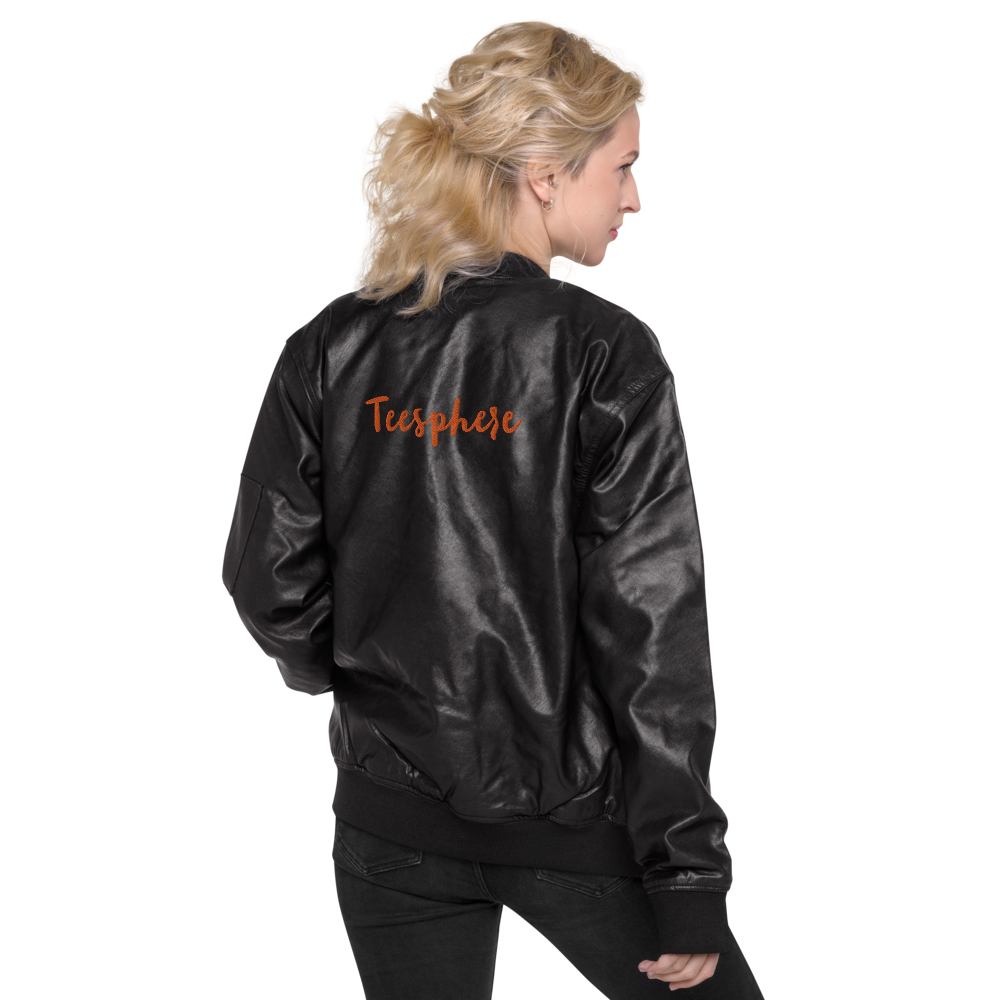 Teesphere : Women's Faux Leather Bomber Premium Jacket