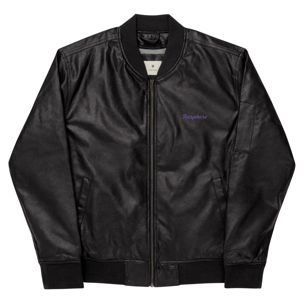 Teesphere : Unisex Leather Bomber Jacket