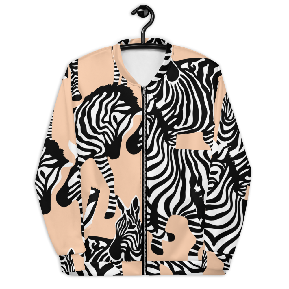 Teesphere : Unisex Zebra Printed Bomber Jacket