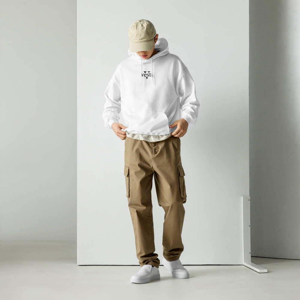 Vesti Premium - White Embroidery Hoodie