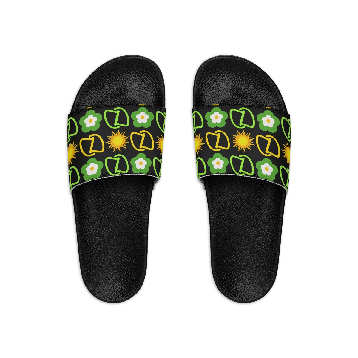 Dahn Dahlas Green & Yellow Logo Men's Slide Sandals