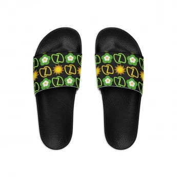 Dahn Dahlas Green & Yellow Logo Men's Slide Sandals