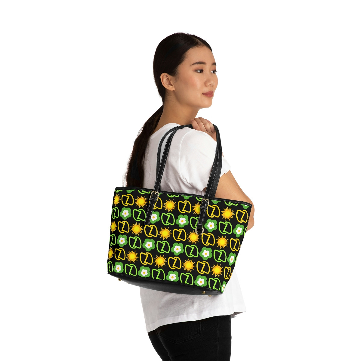 Sun & Flower + Dahn Dahlas Logo Leather Shoulder Bag