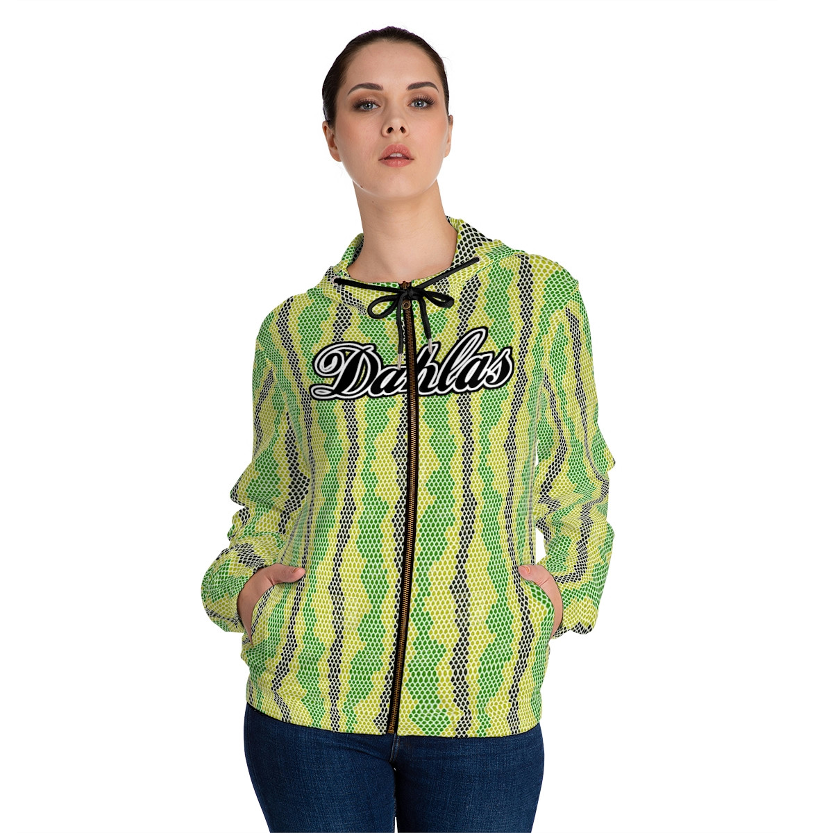 Dahlas Collection Green Snakeskin Women’s Hoodie