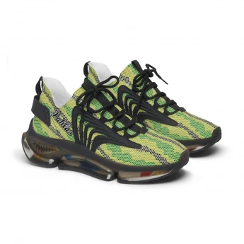 Dahlas Collection Green Snakeskin Women's Mesh Sneakers