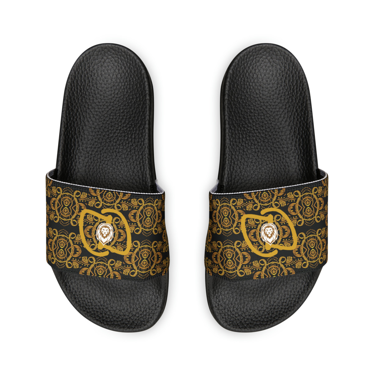 Dahn Dahlas Gold Brand Logo Men's Slide Sandals