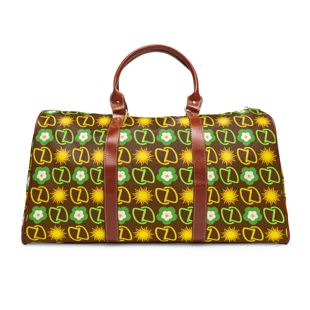 Sun & Flower Collection Brown Waterproof Travel Bag