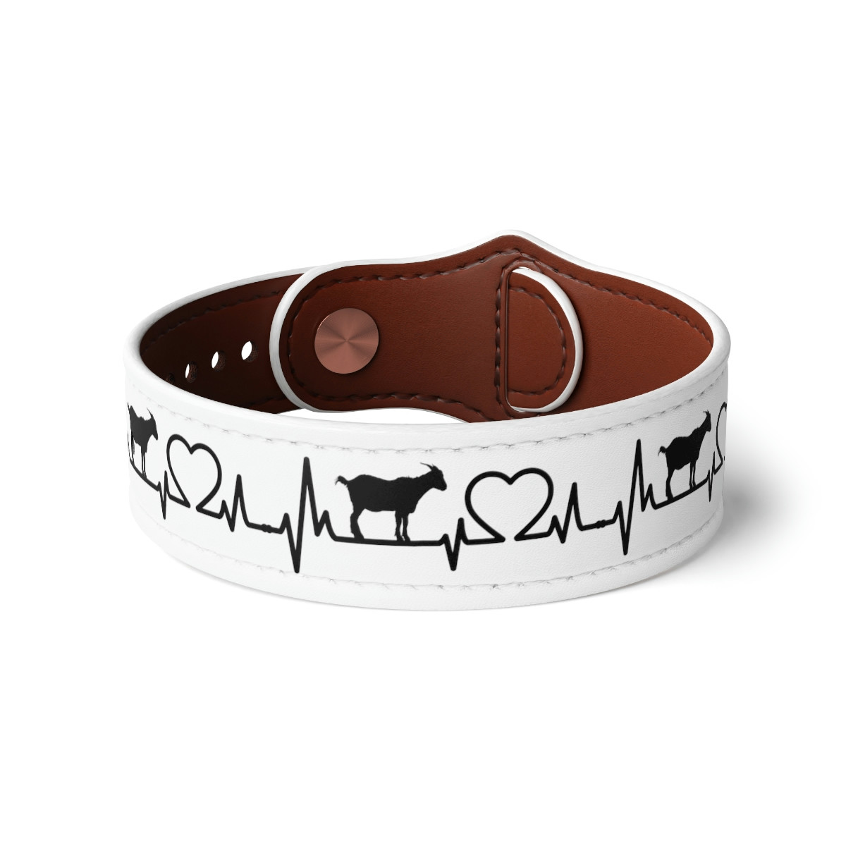 My Heart Beats Goat Faux Leather Wristband