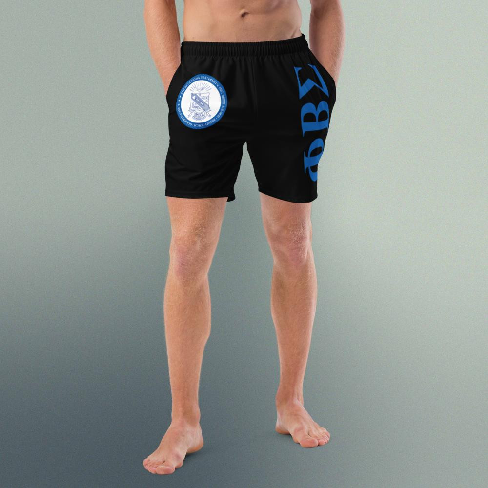 Phi Beta Sigma Swim Trunks - BLACK