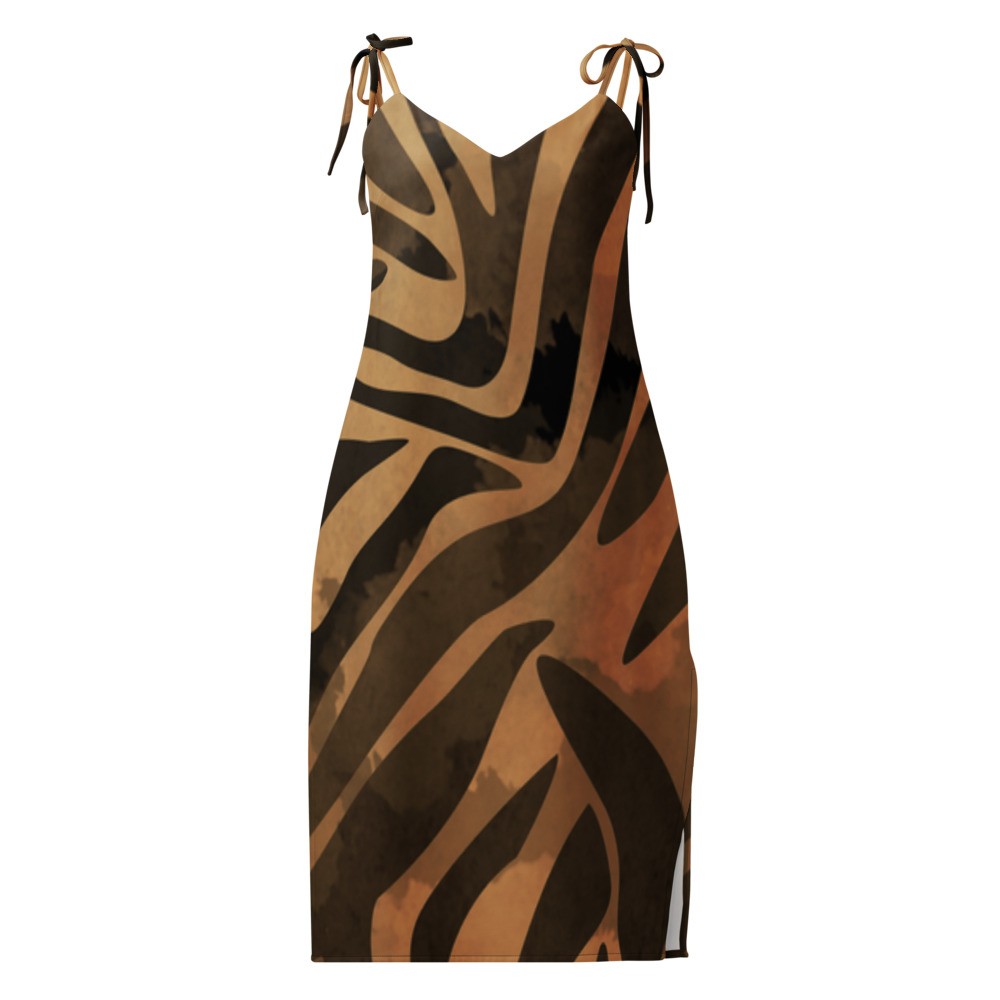 Wild Mocha Me Tie-Strap Midi Dress