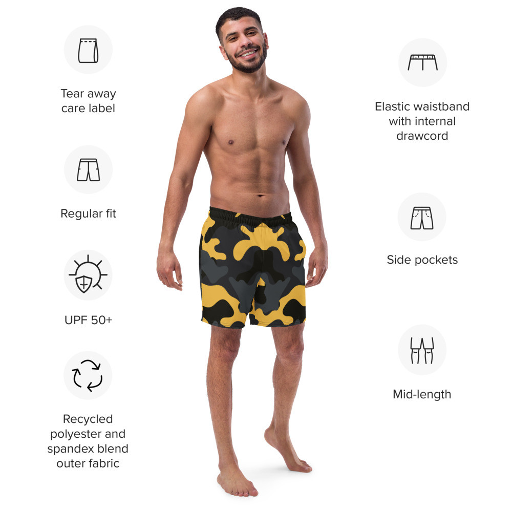 Recycled Swim Trunks Orange Camo
