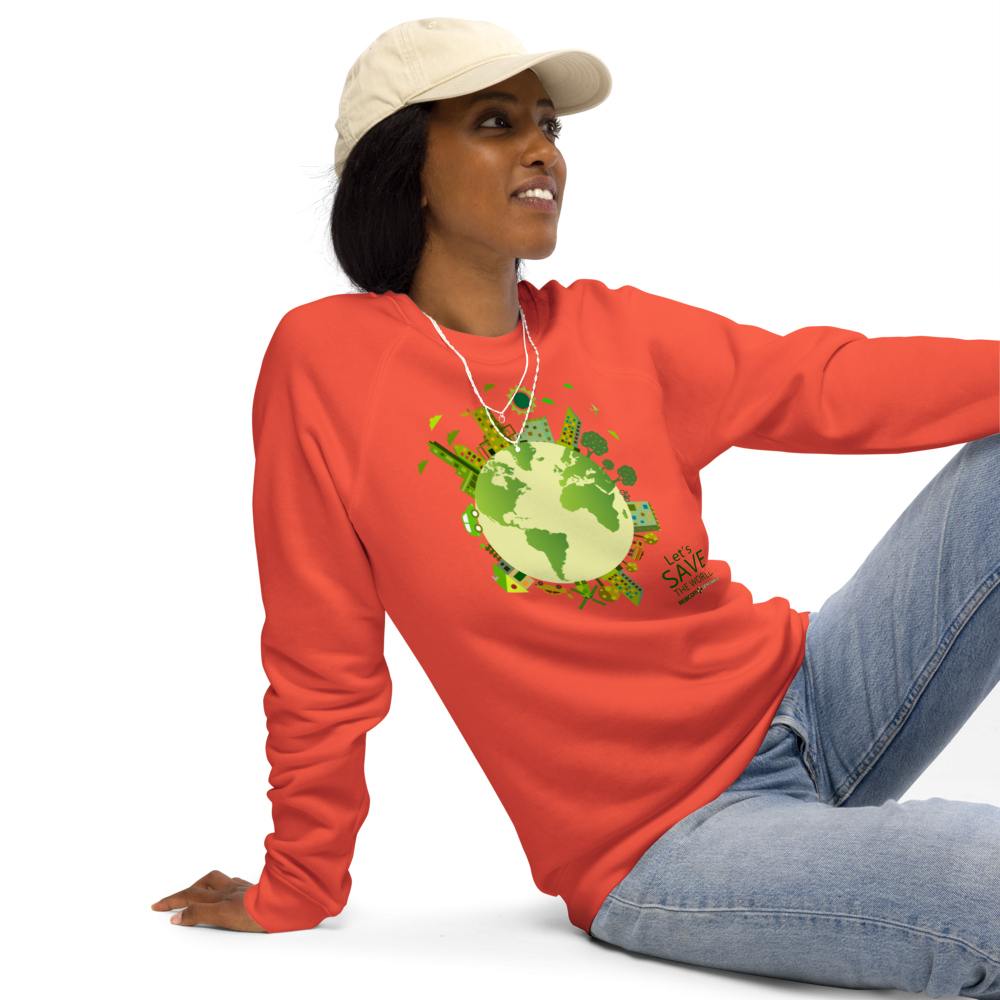 Unisex Organic Raglan Sweatshirt Save The World