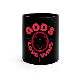 God's Love Wins 11oz Black Mug