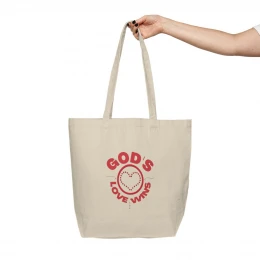 God's Love Wins Canvas Shopping Tote