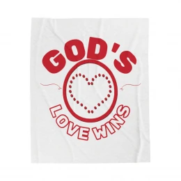 God's Love Wins Velveteen Plush Blanket