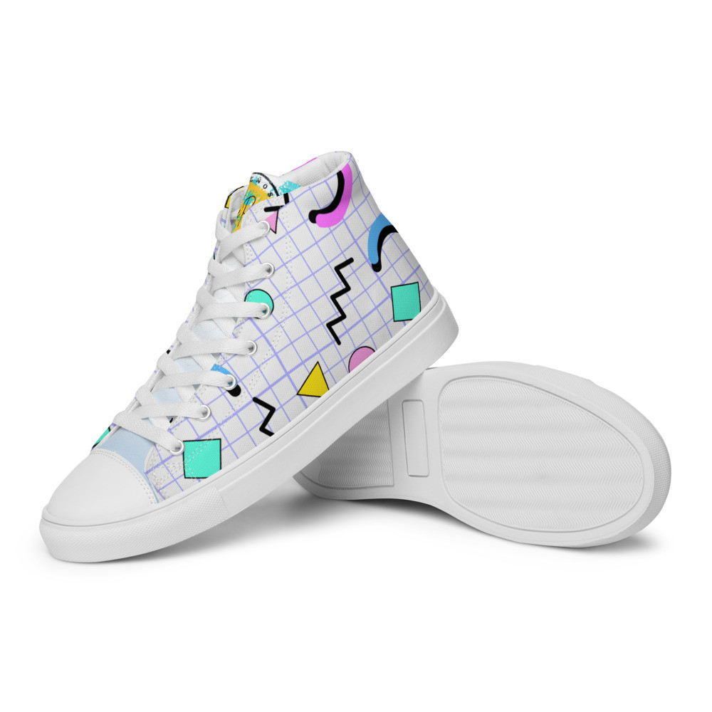 Men’s high top canvas shoes geometricos 