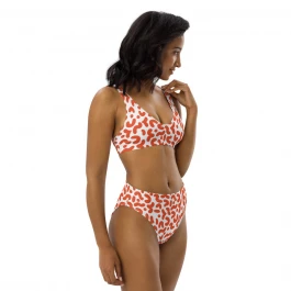 Orange Recycled high-waisted bikini