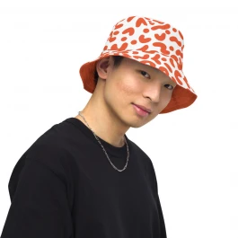 Orange Reversible bucket hat