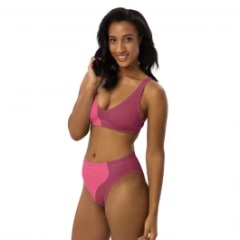 Pink Recycled high-waisted bikini