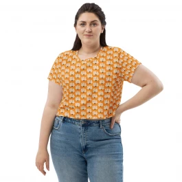 Vintage All-Over Print Crop Tee
