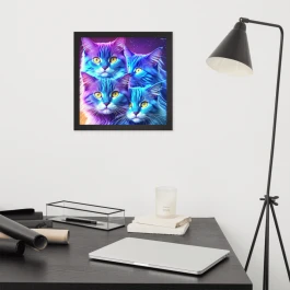 Framed cat poster