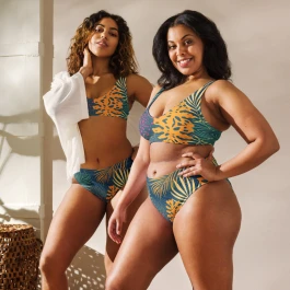 Tropical Recycled high-waisted bikini