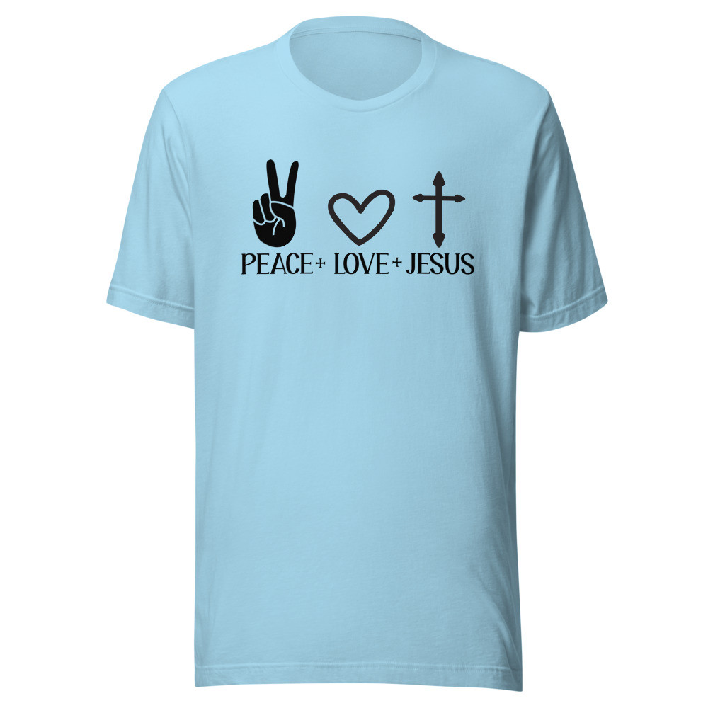 Peace Love Jesus (Black) Unisex T-shirt