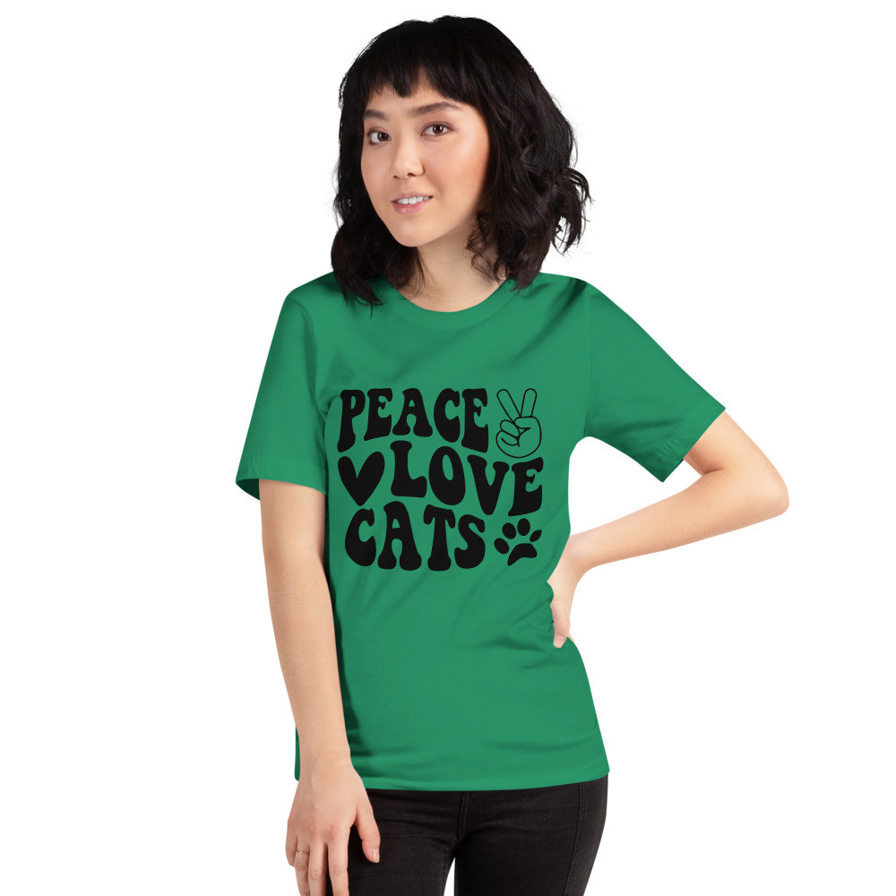 Retro Peace Love Cats Unisex T-shirt