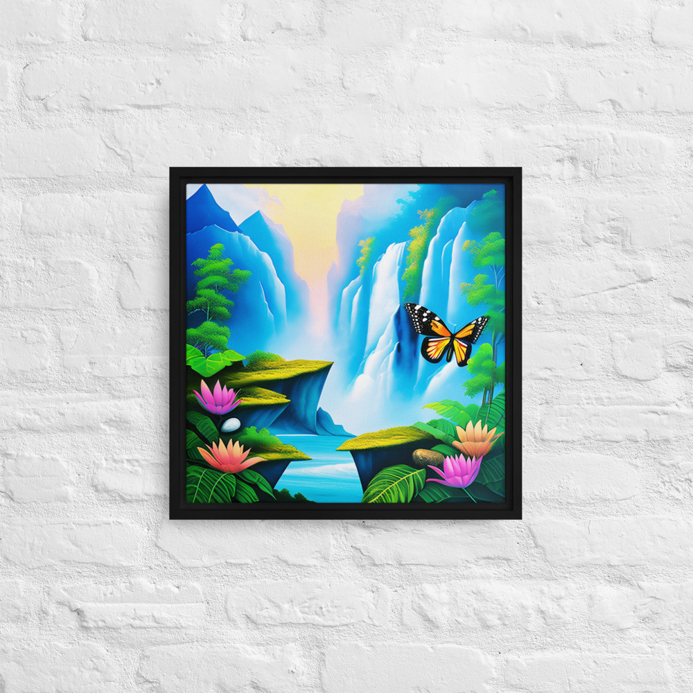 Jungle Paradise - 16" x 16" Framed Canvas Art
