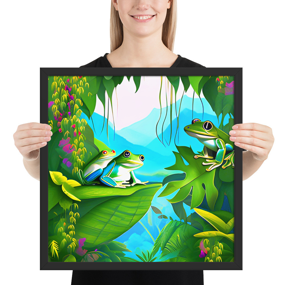 Tree Frog - 18" x 18" Framed Poster