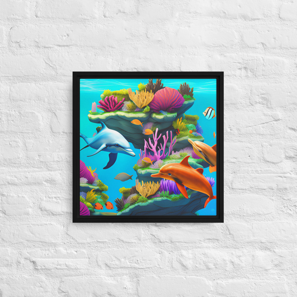 Coral Reef - 16" x 16" Framed Canvas Art