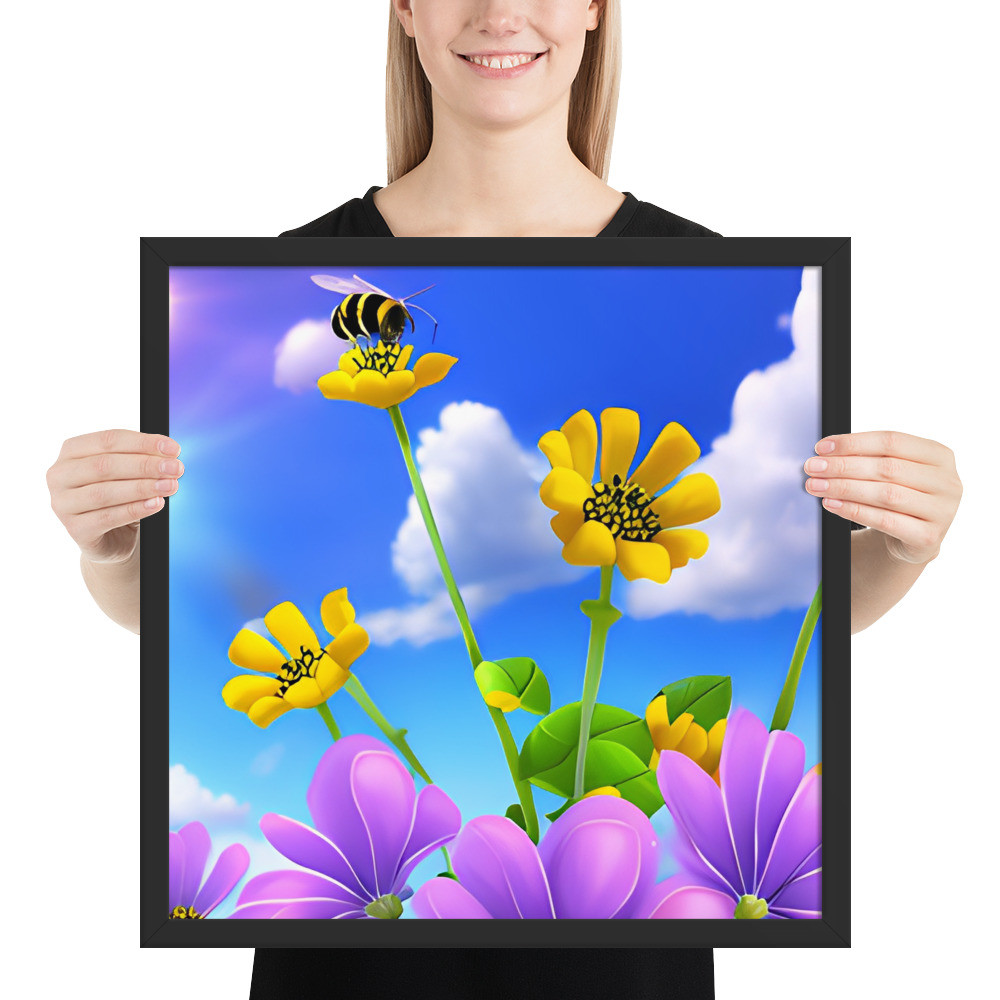 Bumble Bee - 18" x 18" Framed Poster