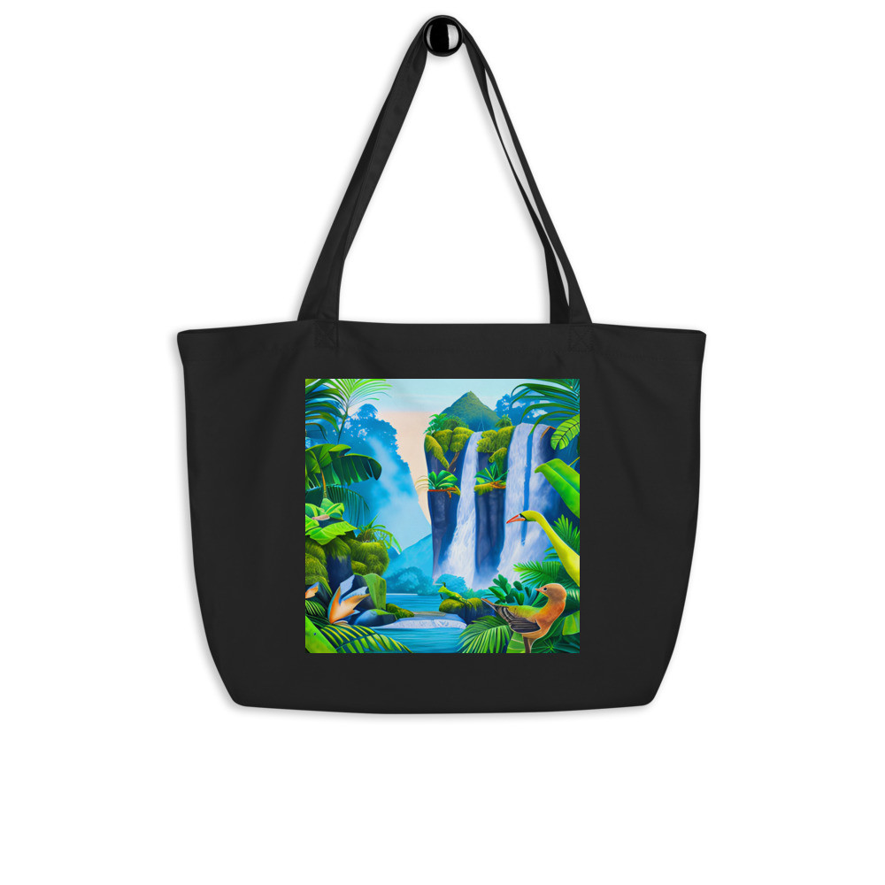 Jungle Waterfalls - Large Tote Bag
