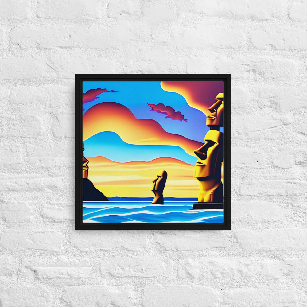 Easter Island - 16" x 16" Framed Canvas Art
