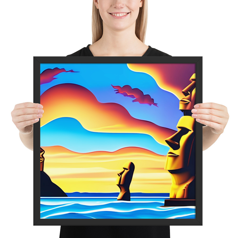 Easter Island - 18" x 18" Framed Poster