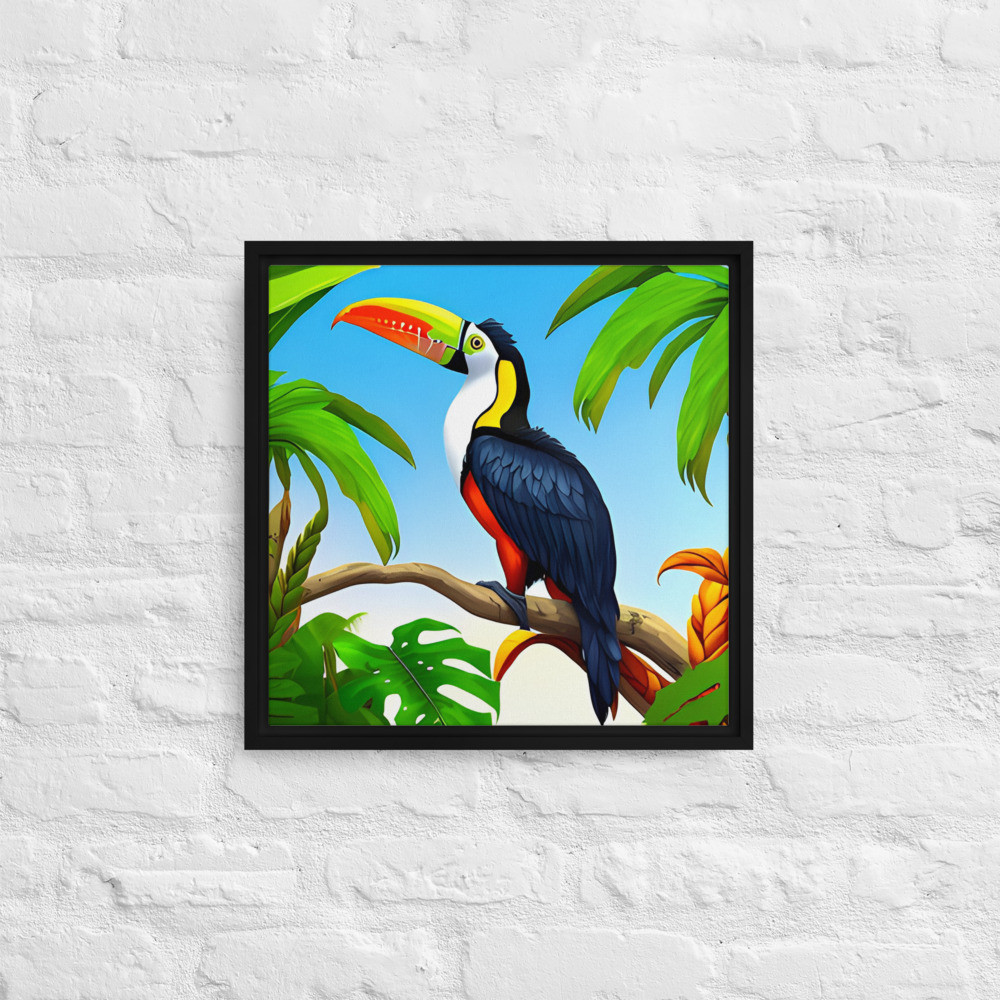 Toucan - 16" x 16" Framed Canvas Art