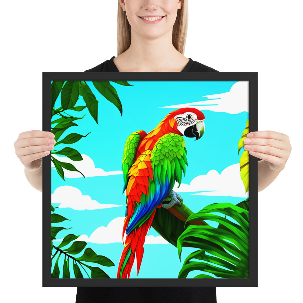 Parrot - 18" x 18" Framed Poster