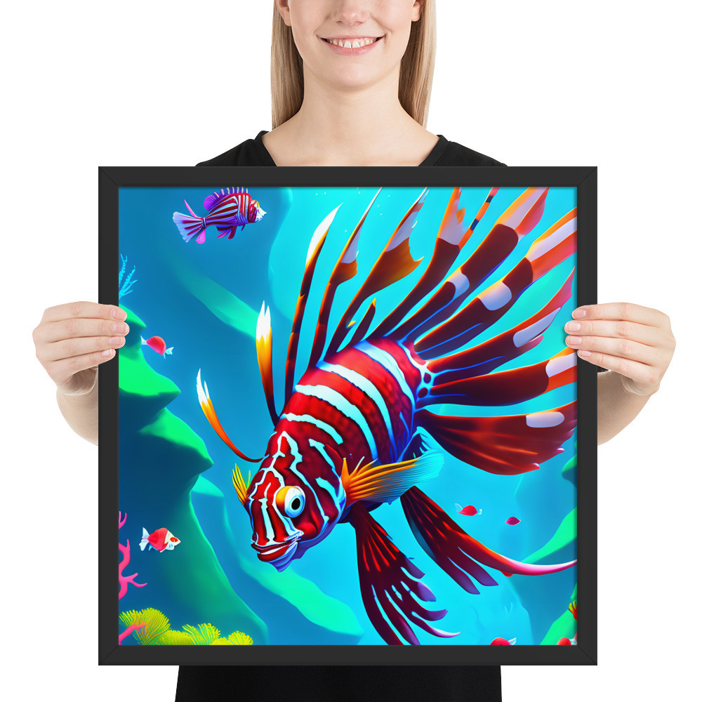 Lion Fish 2 - 18" x 18" Framed Poster
