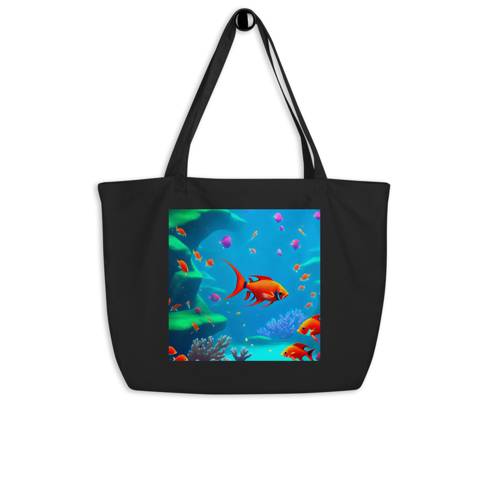 Flame Angelfish - Large Tote Bag